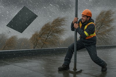 Práce ve výškách za nepříznivých povětrnostních podmínek
